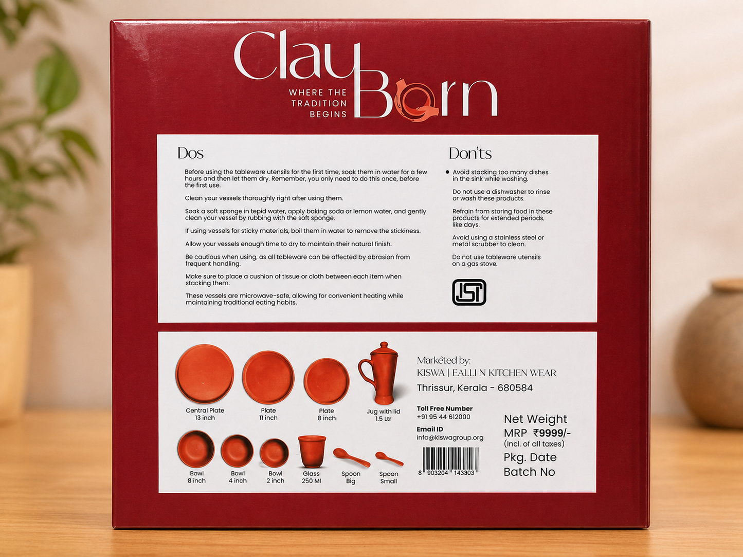 33 PCS Pure Clay Dinner Set | Softibuy
