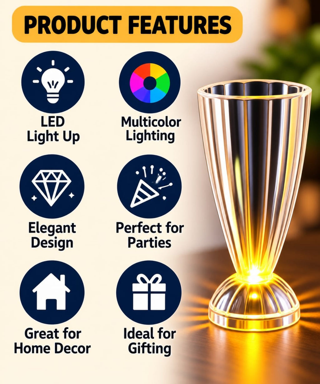 Wireless LED Juice Glass product features
