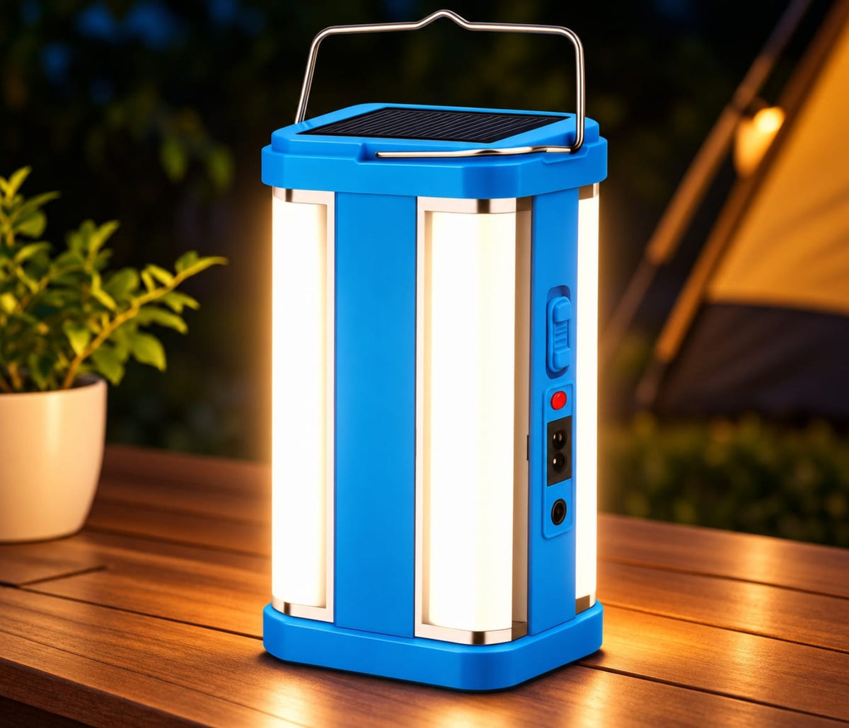 Rechargeable solar lamp outdoor use