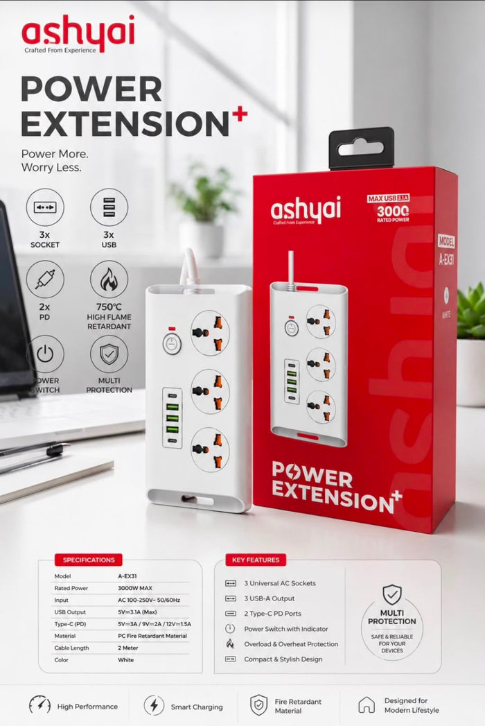 Ashyai Power Extension product with packaging