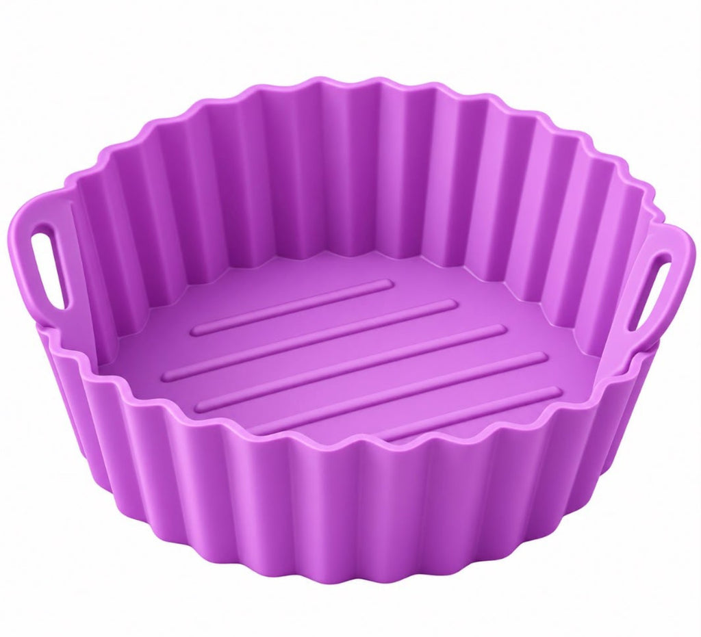 Purple silicone air fryer basket product image