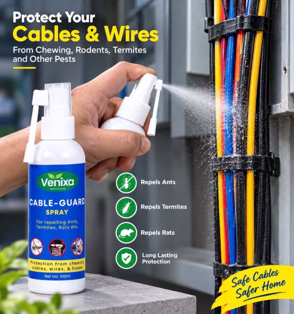 Venixa Cable-Guard Spray - cable protection application
