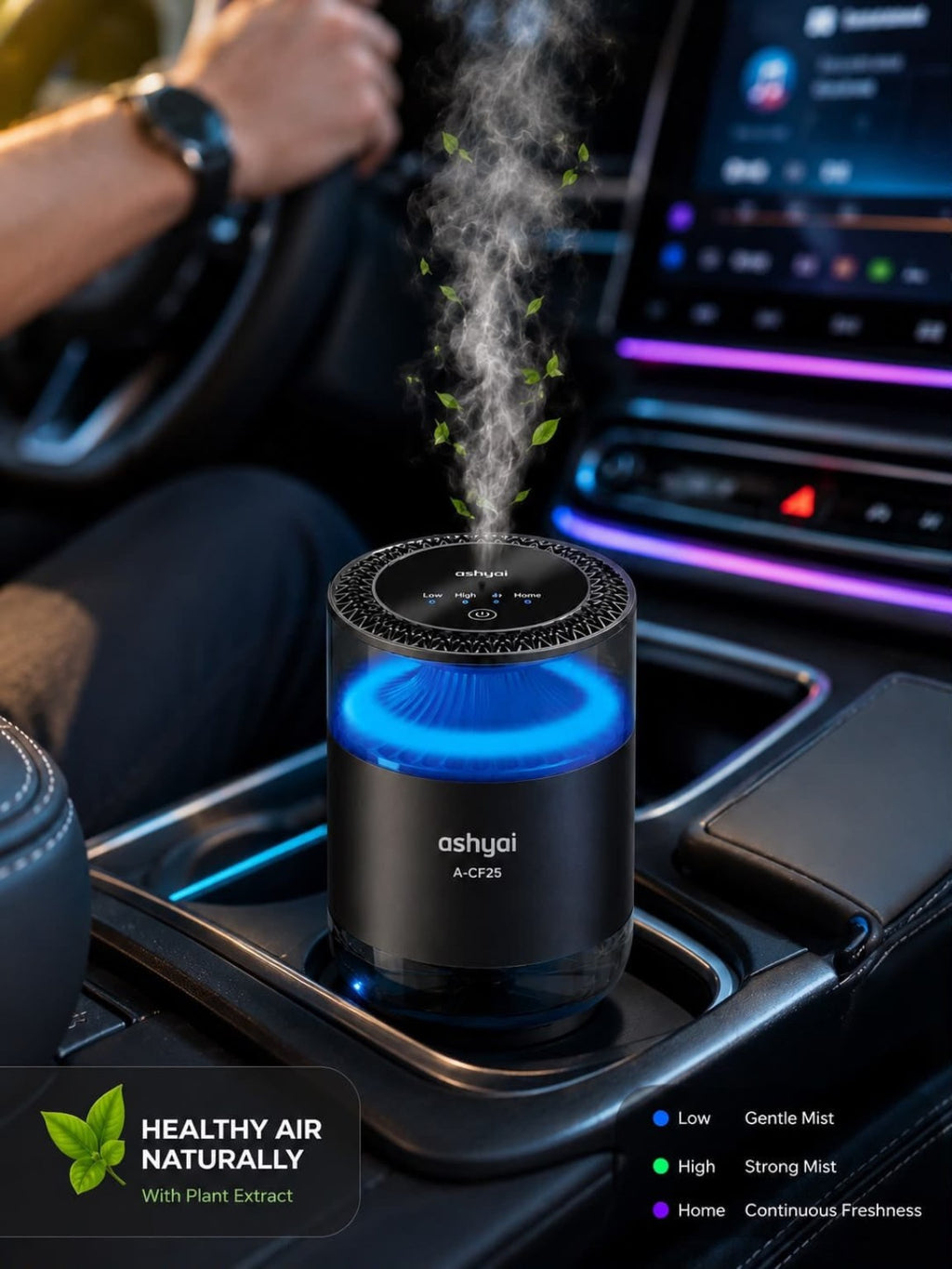 ASHYAI A-CF25 Car Air Humidifier Aroma Diffuser