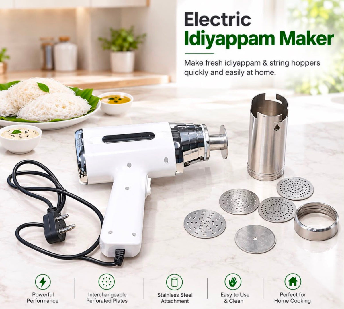 Electric Idiyappam Maker with Plates