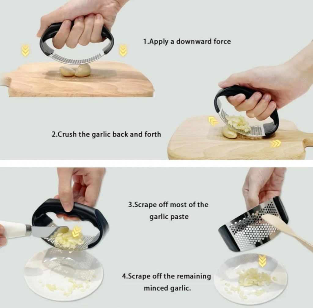 How to use the stainless steel garlic press