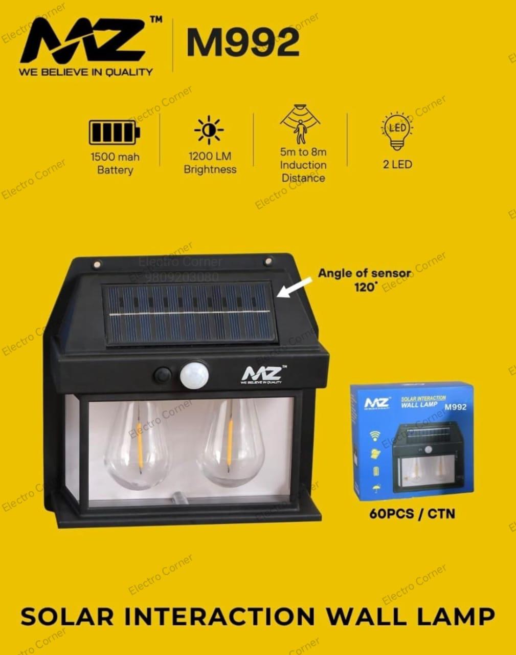 Solar Motion Sensor Wall Lamp – 1200LM | Dual LED | 1500mAh Rechargeable Battery