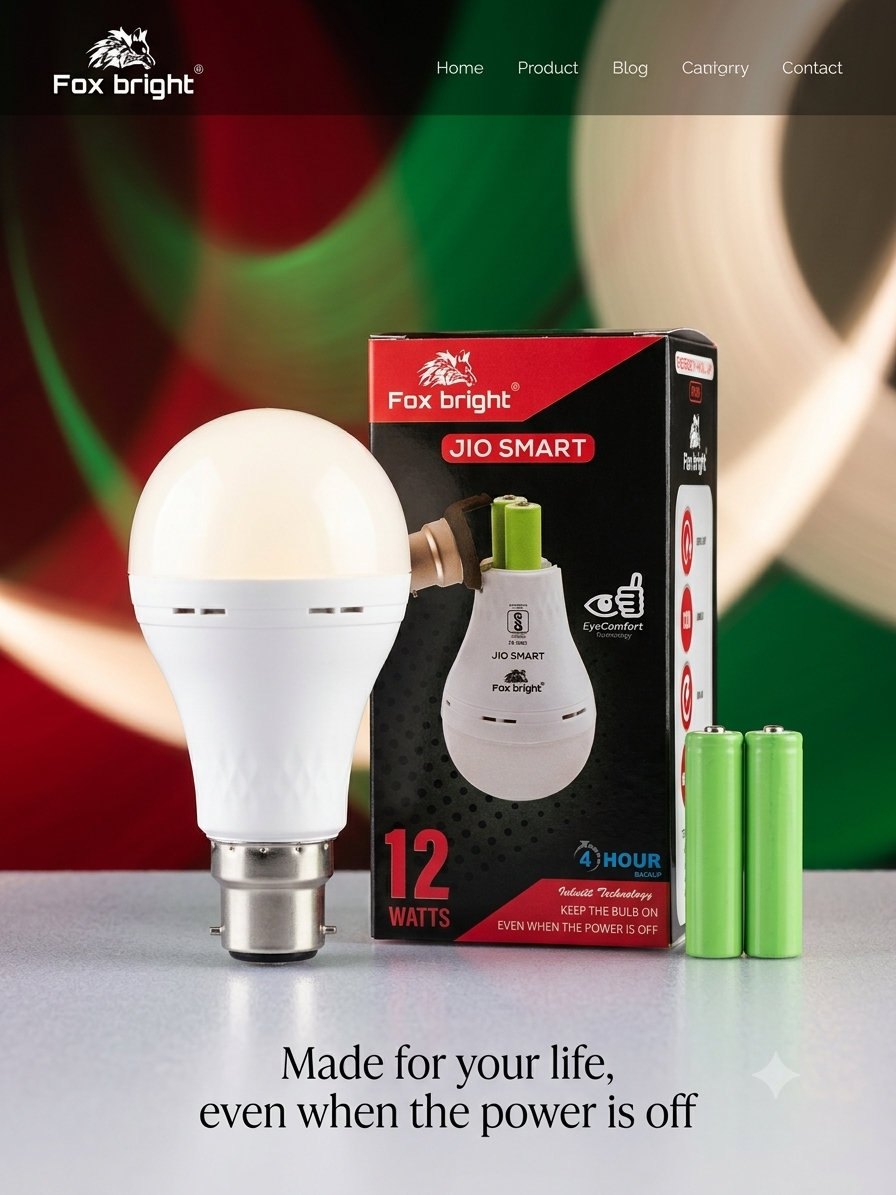 Fox Bright JIO SMART 12W Rechargeable Emergency LED Bulb (FB-008H)