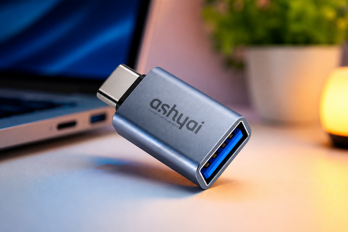 Ashyai USB-C to USB-A 3.2 OTG Adapter (10Gbps High-Speed Data Transfer & 3A Fast Charging)