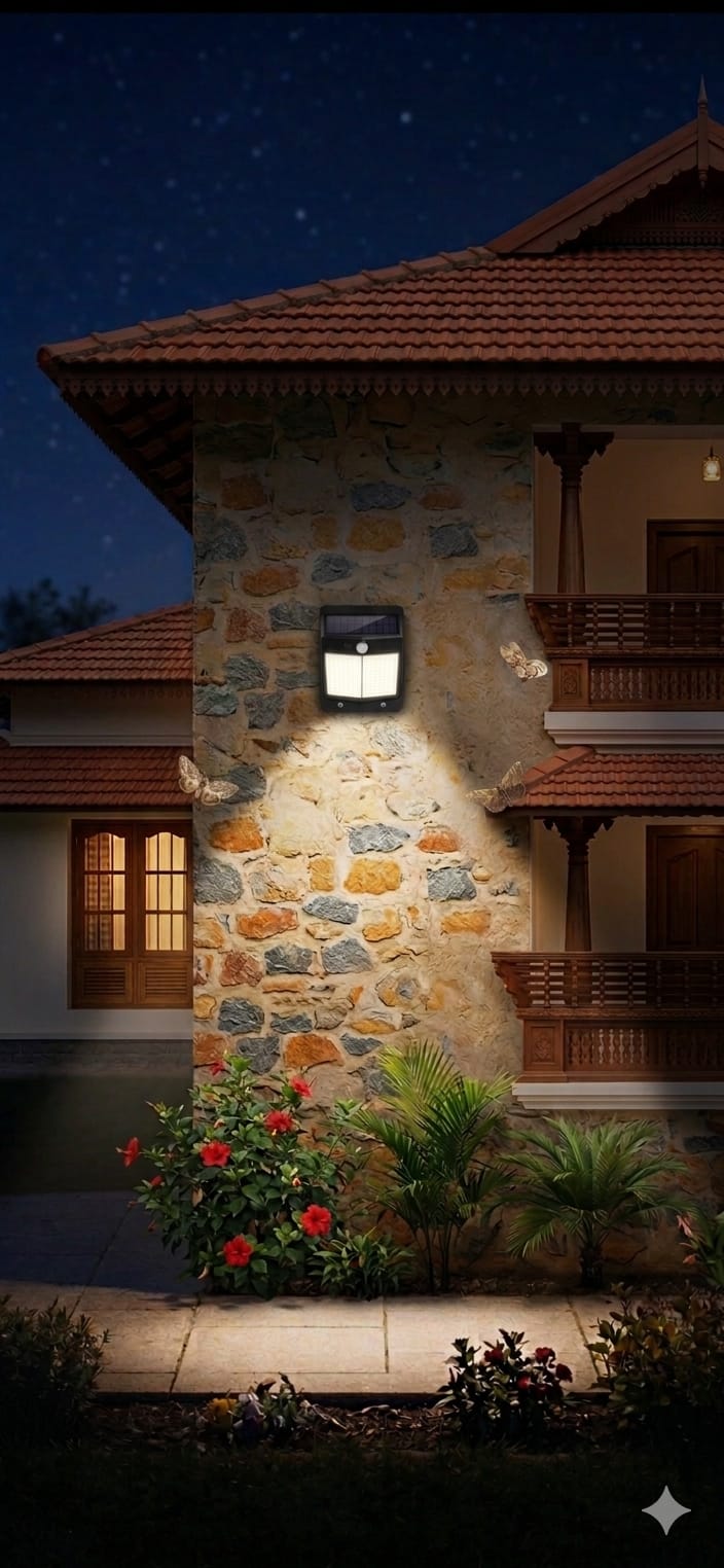 196 LED Solar Sensor Wall Light