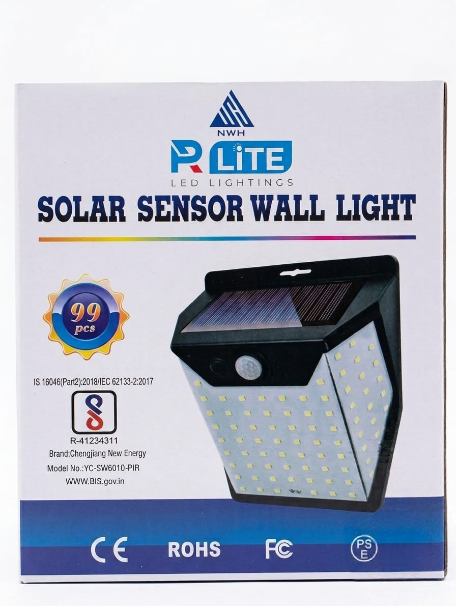 99 LED Solar Sensor Wall Light – PIR Motion Sensor | 3 Lighting Modes | IP65 Waterproof