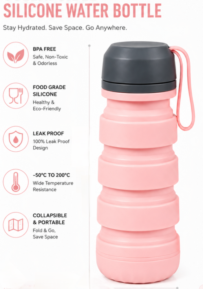 Foldable Silicone Water Bottle | Softibuy
