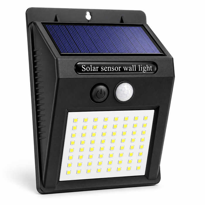 64 LED Solar Wall Light with PIR Motion Sensor