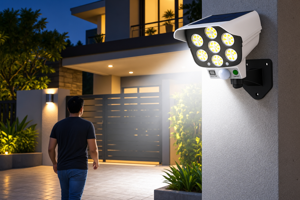 Solar Sensor Light 77 SMD LED with PIR Motion Sensor & Remote Control – Outdoor Wall Light
