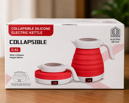 Portable Silicone Electric Kettle – 0.6L Travel Foldable Water Boiler