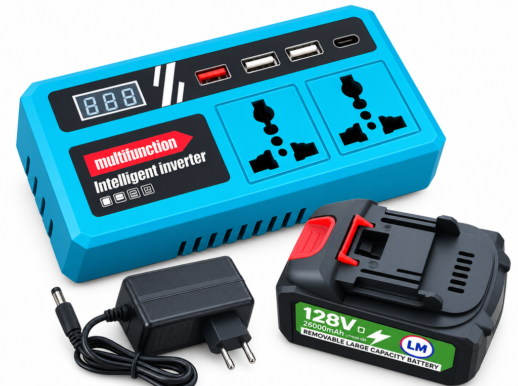 Multifunction Intelligent Power Inverter – 18V/21V Battery to 180V/220V AC