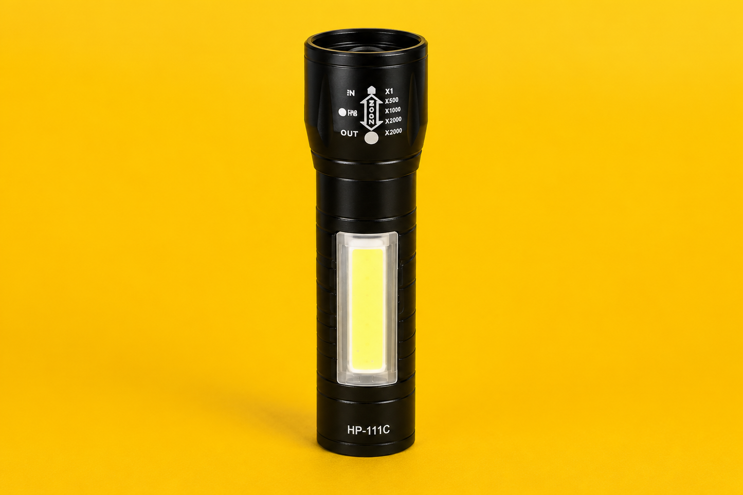 Rechargeable LED Flashlight – 50W High Power Torch with COB Side Light & USB-C Charging