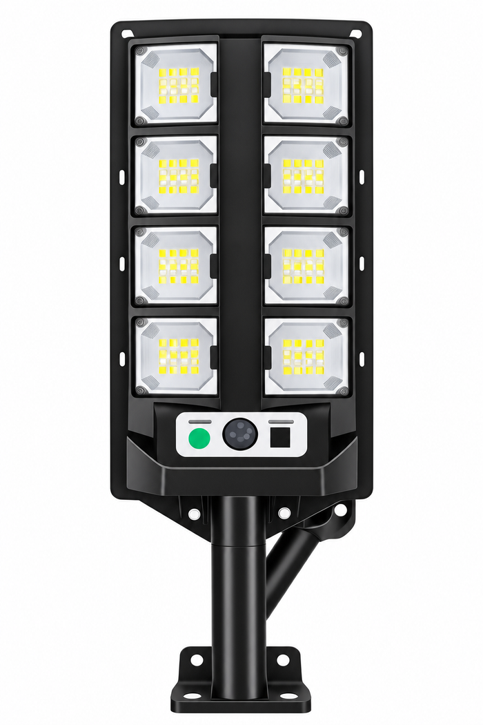CBK BK260-8 Solar Street Light Outdoor | 8 LED Solar Powered Light with Built-in Battery, Sensor & Remote Control