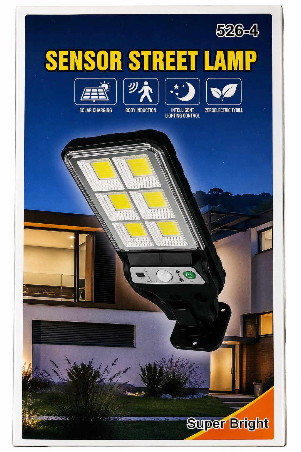 Solar Sensor Street Lamp - Motion Sensor LED Outdoor Light with Remote Control