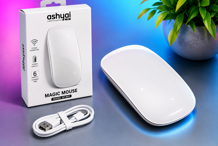 Ashyai Pro Magic Mouse AP-M01 – Rechargeable Wireless Bluetooth Mouse for Laptop, PC & Tablet