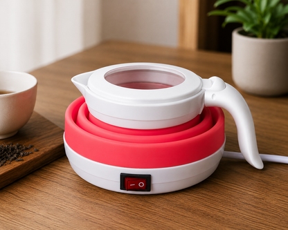 Portable Silicone Electric Kettle – 0.6L Travel Foldable Water Boiler