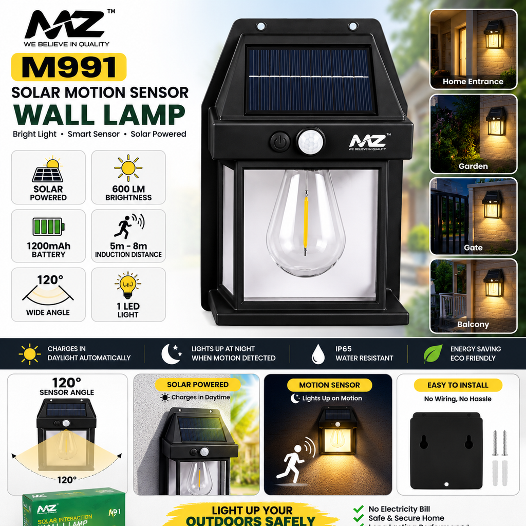 MZ Solar Motion Sensor Wall Lamp