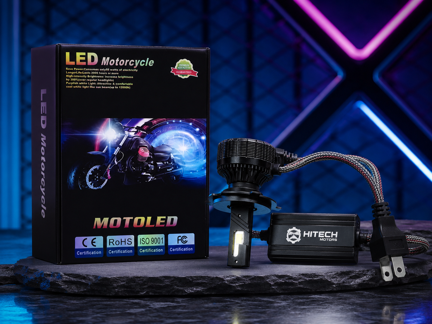 HITECH MOTORS LED Motorcycle Headlight Bulb – Product Description