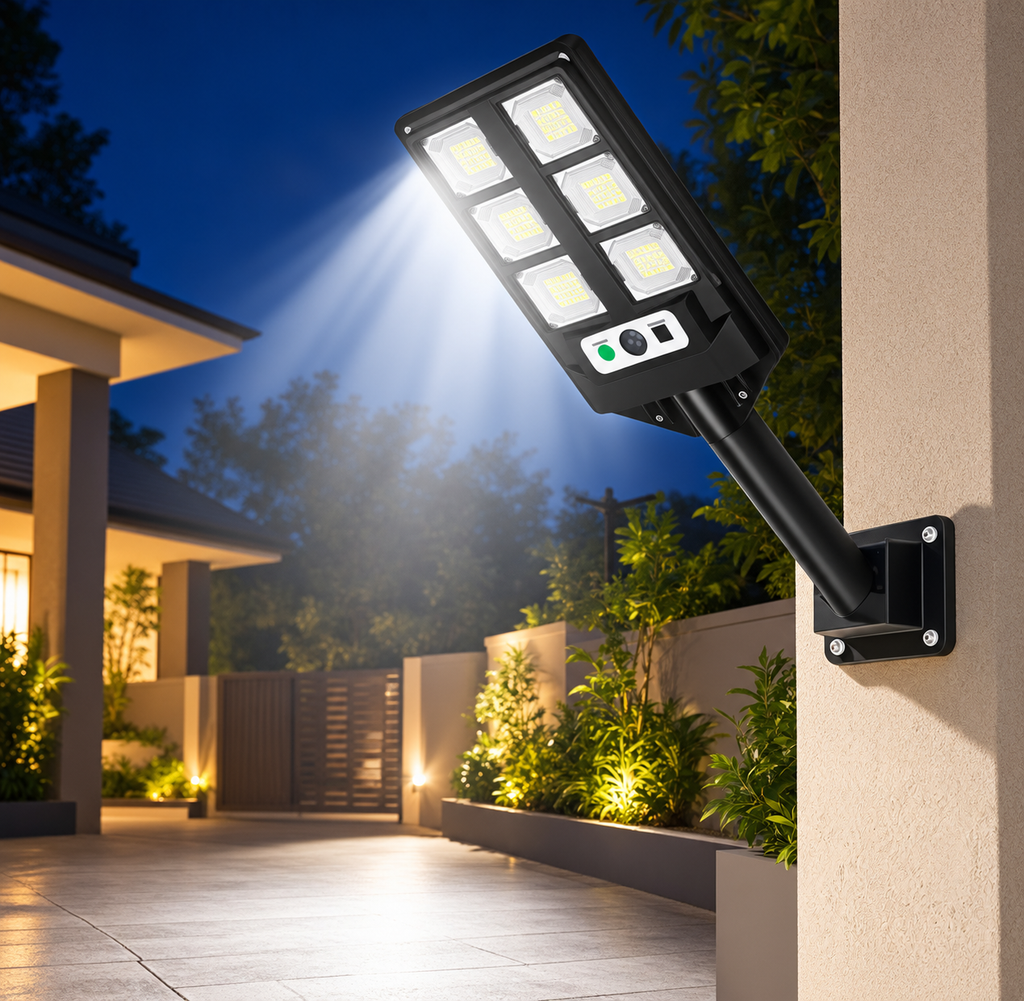 CBK BK260-6 Solar Street Light Outdoor | Remote Controlled Solar LED Street Lamp with Solar Panel & Built-in Battery